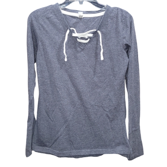Markey G long sleeve lace-up tee Size M - Picture 1 of 5